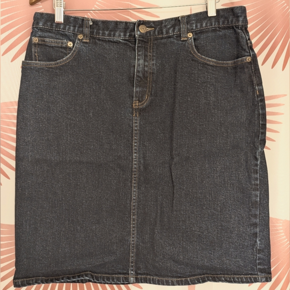 Ralph Lauren LRL Blue Denim Jeans Skirt Size 14